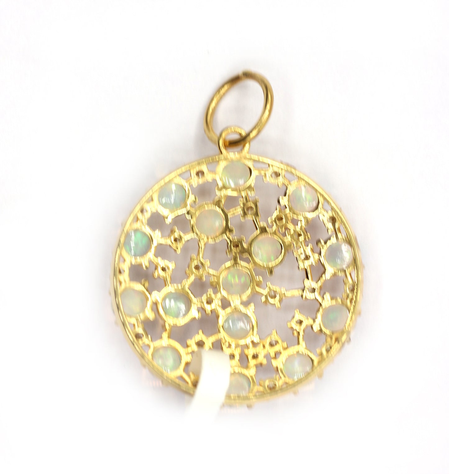 Round 14k Solid Gold Diamond Pendants.