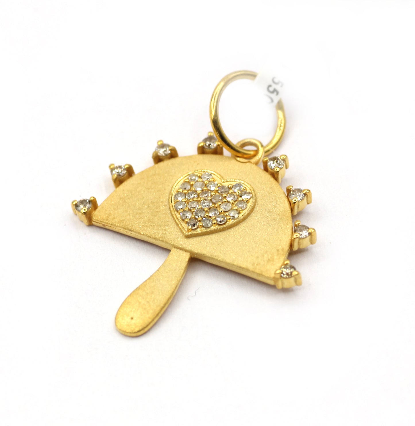 Mushroom 14k Solid Gold Diamond Pendants.