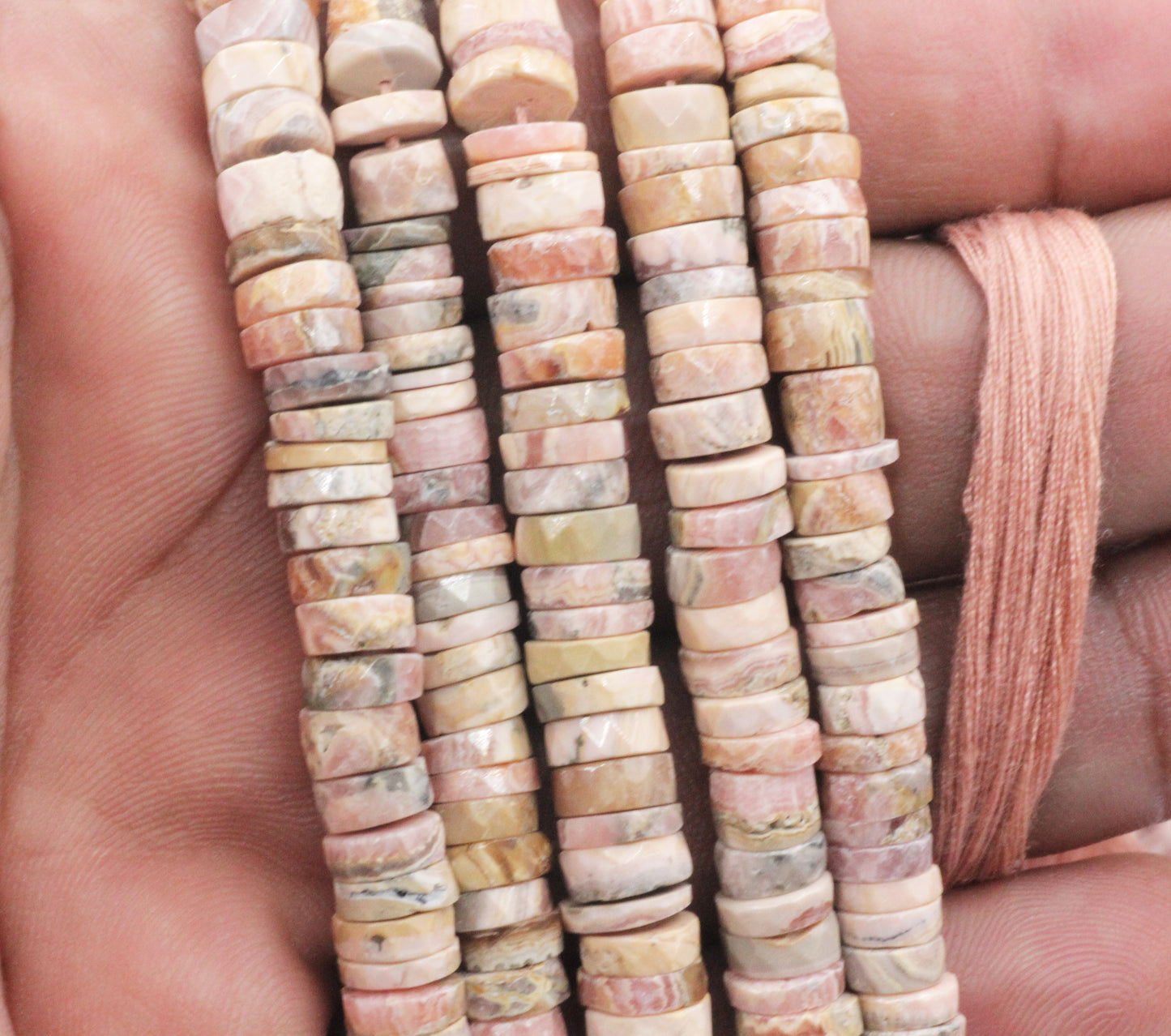 Opal Faceted Heshi, Faceted Donut, Faceted Tyre