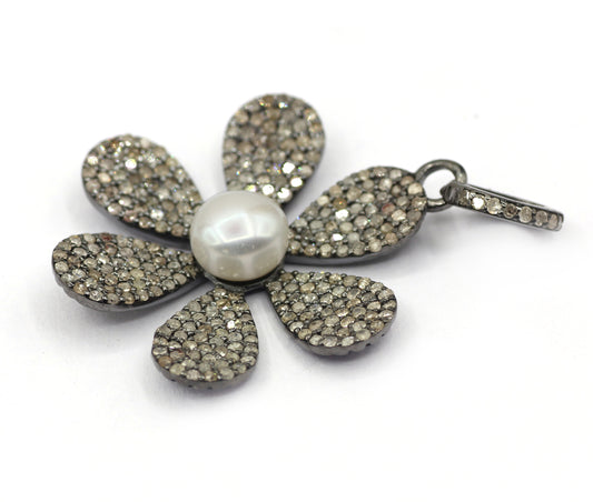 Flower Pave Diamond Pendant