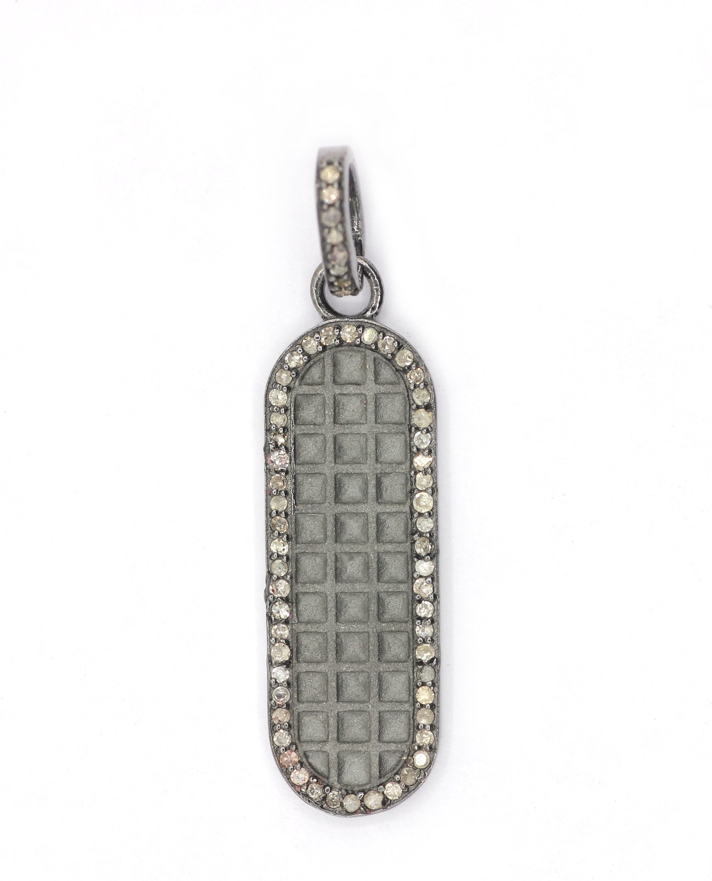 Rectangle Pave Diamond Pendant