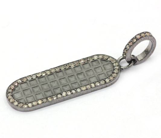Rectangle Pave Diamond Pendant