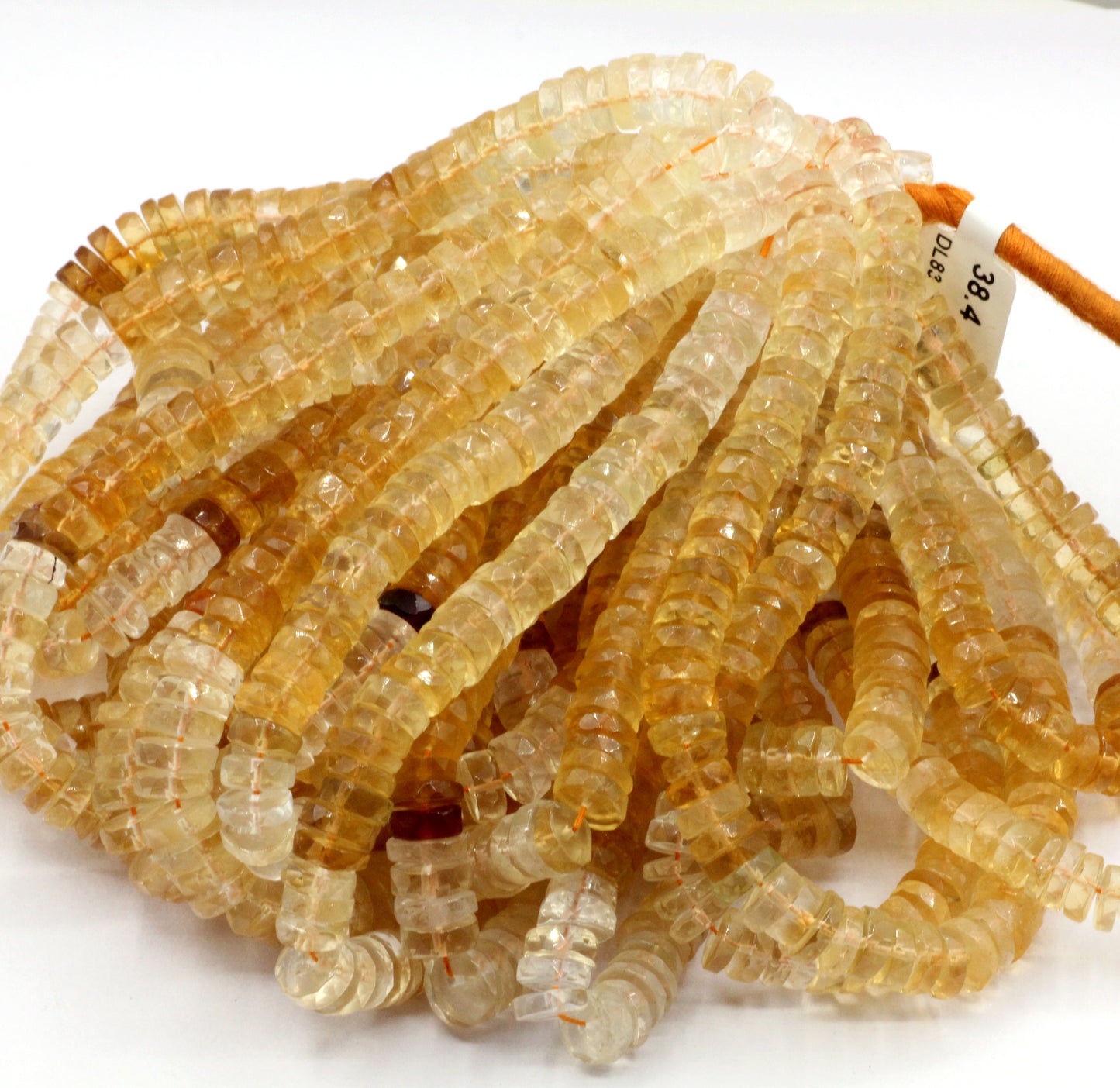 Citrine Faceted Heshi, Faceted Donut, Faceted Tyre