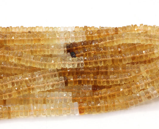 Citrine Faceted Heshi, Faceted Donut, Faceted Tyre