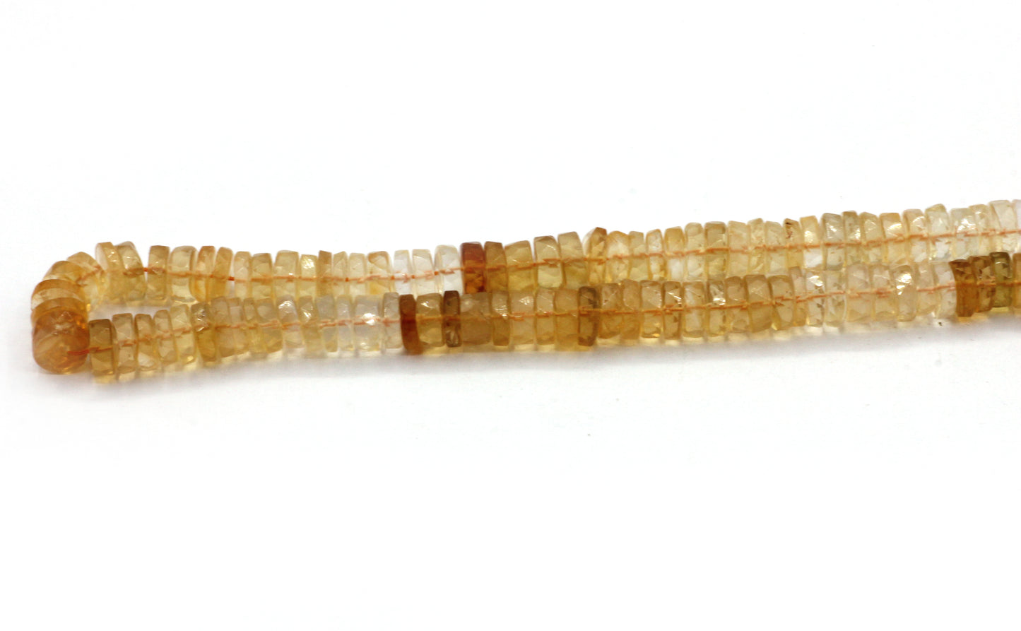Citrine Faceted Heshi, Faceted Donut, Faceted Tyre