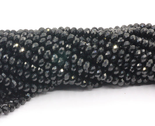 Spinel, Black Spinel Faceted Beads