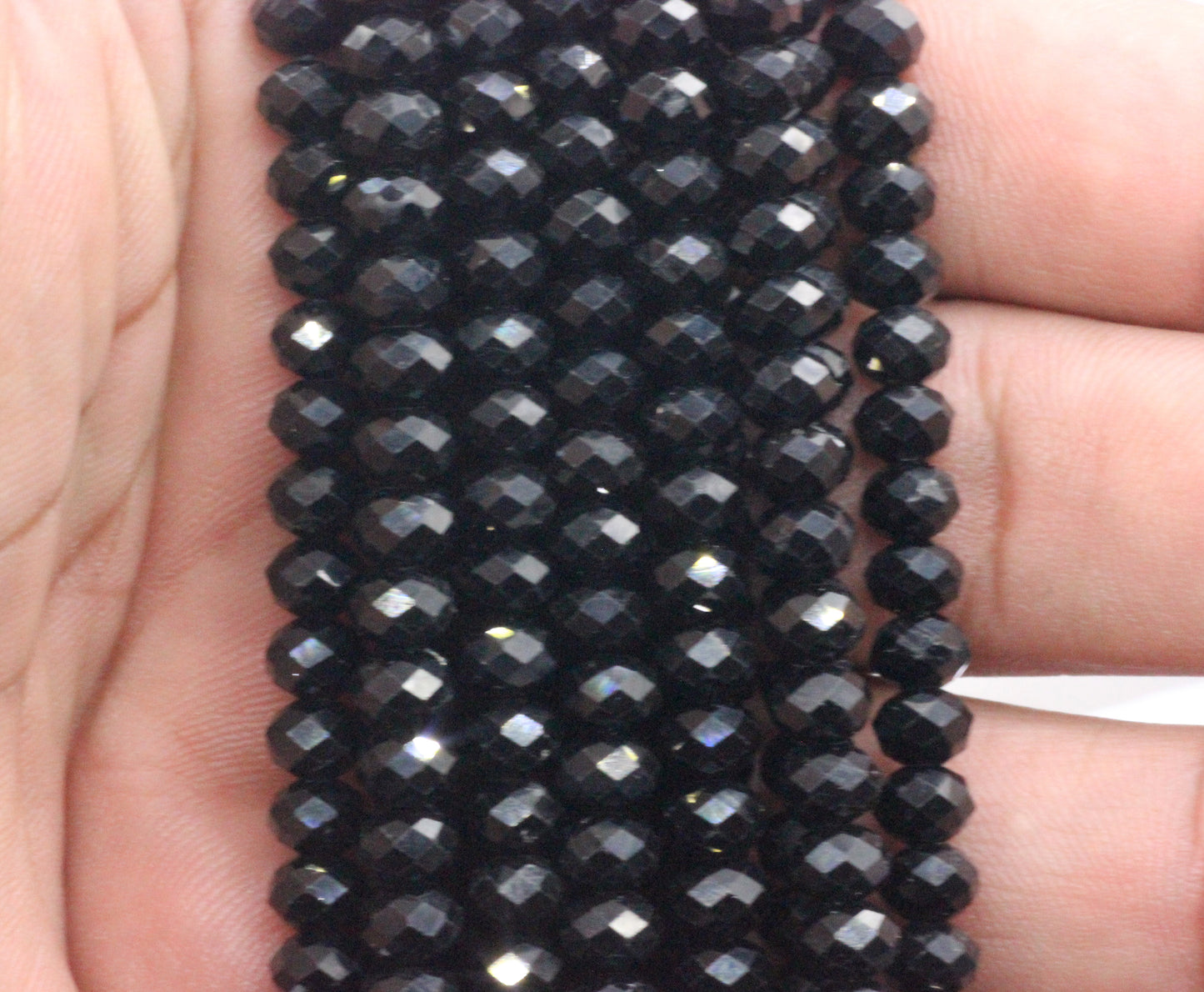 Black Spinel Faceted Beads.