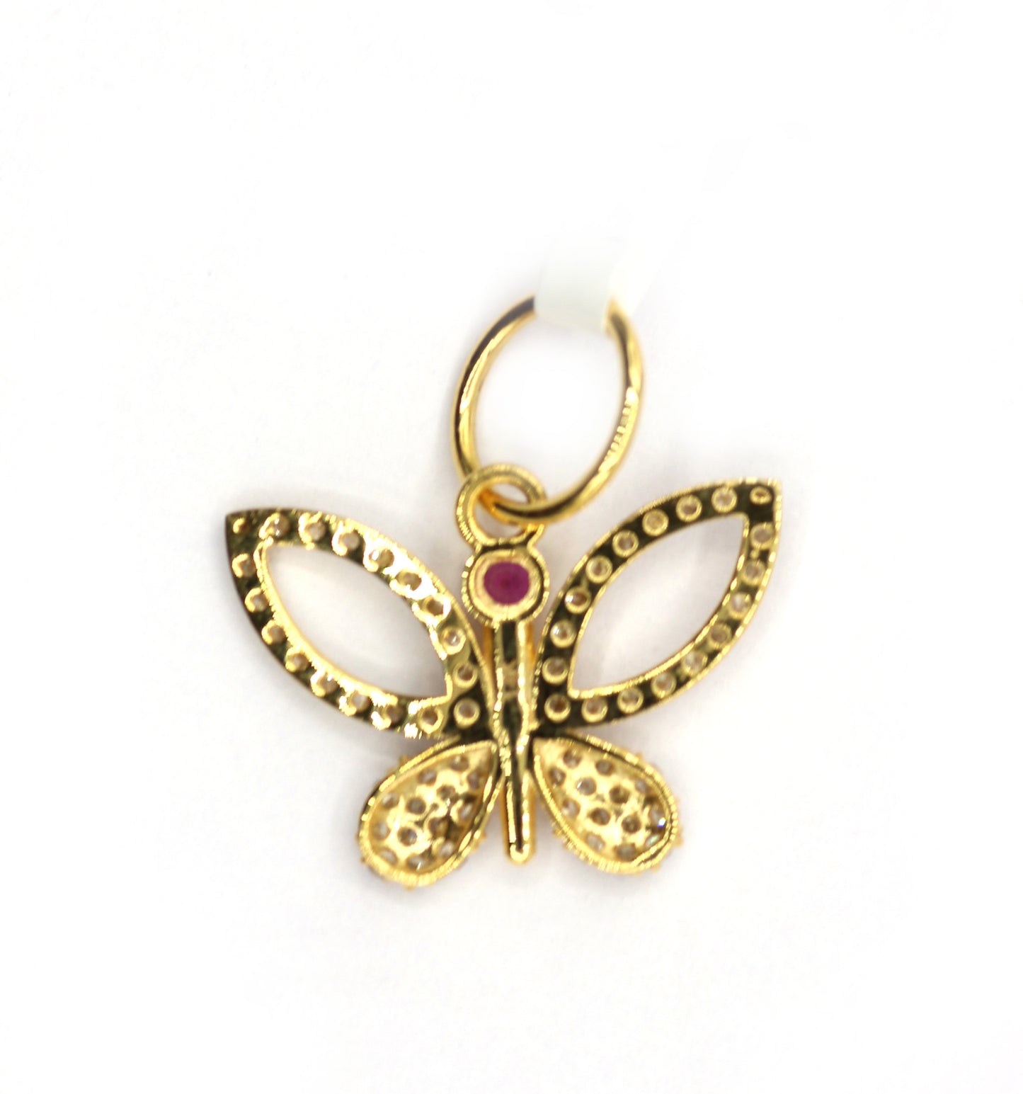 Butterfly 14k Solid Gold Diamond Pendants.