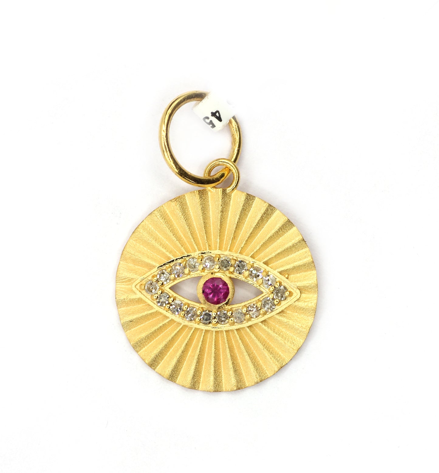 Evil Eye 14k Solid Gold Diamond Pendants.