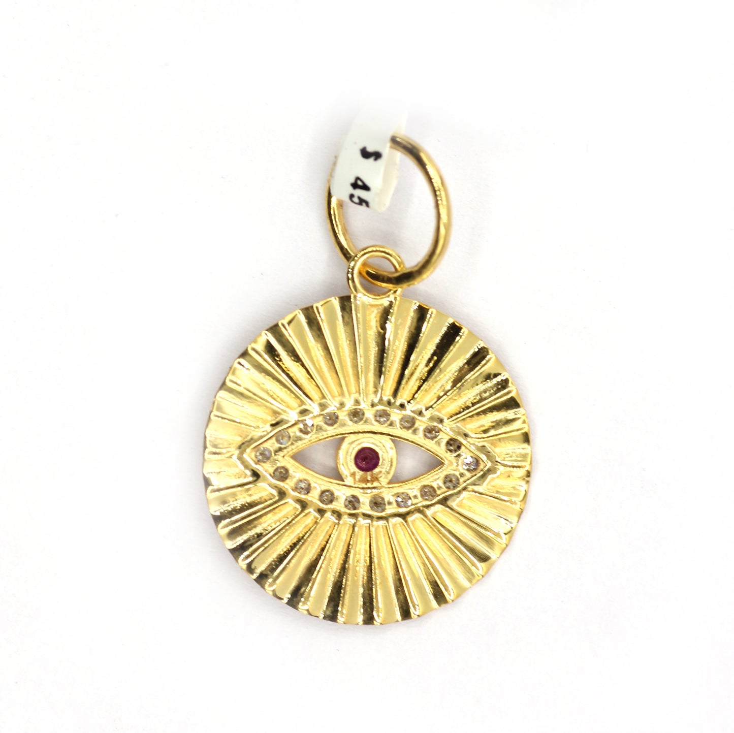 Evil Eye 14k Solid Gold Diamond Pendants.