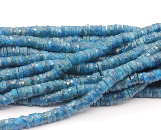 Apatite Faceted Heshi, Faceted Donut, Faceted Tyre