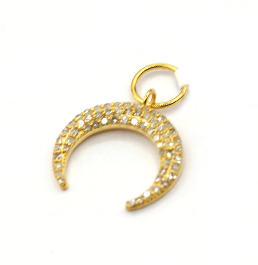 Moon 14k Solid Gold Diamond Pendants.