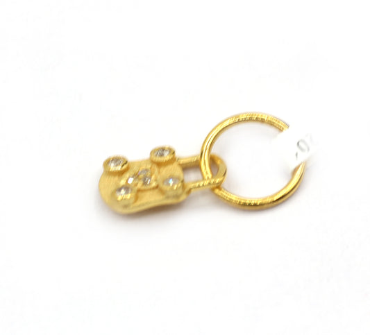 Lock 14k Solid Gold Diamond Pendants