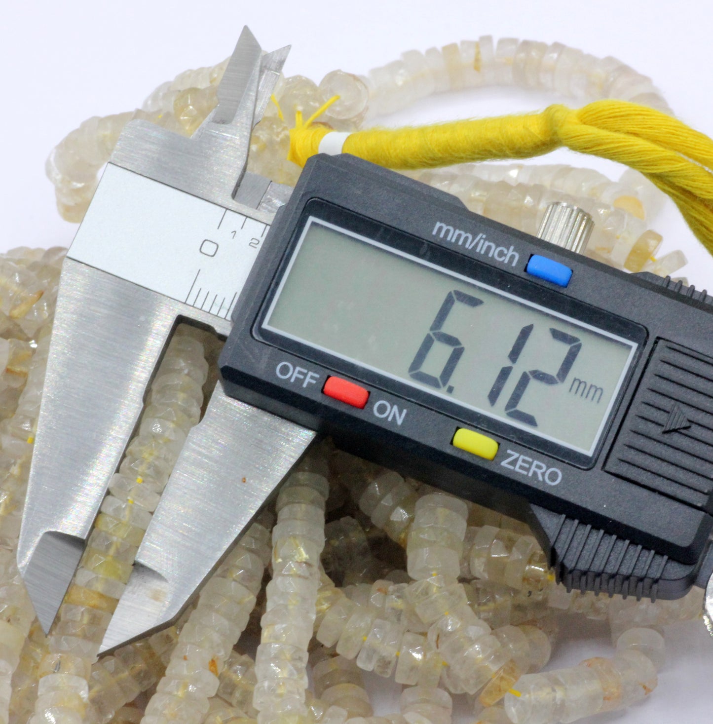 Golden Rutile Faceted Heshi, Faceted Donut, Faceted Tyre