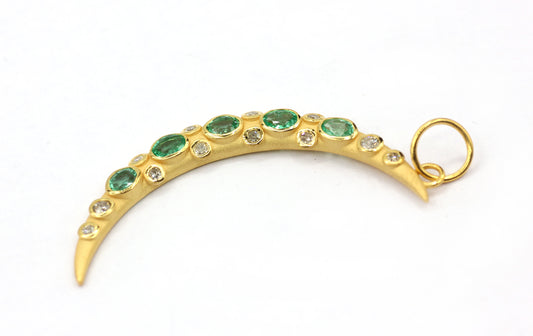 Moon 14k Solid Gold Diamond Pendants.