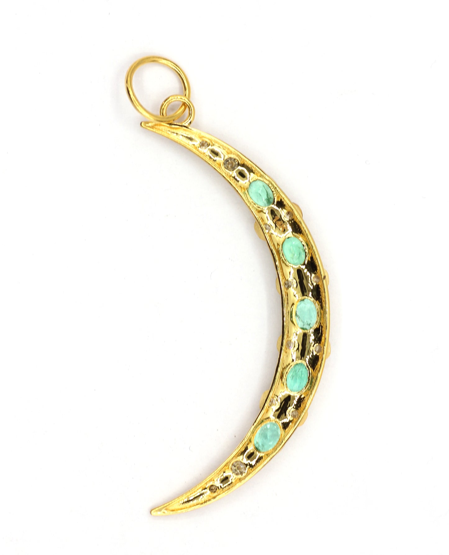Moon 14k Solid Gold Diamond Pendants.