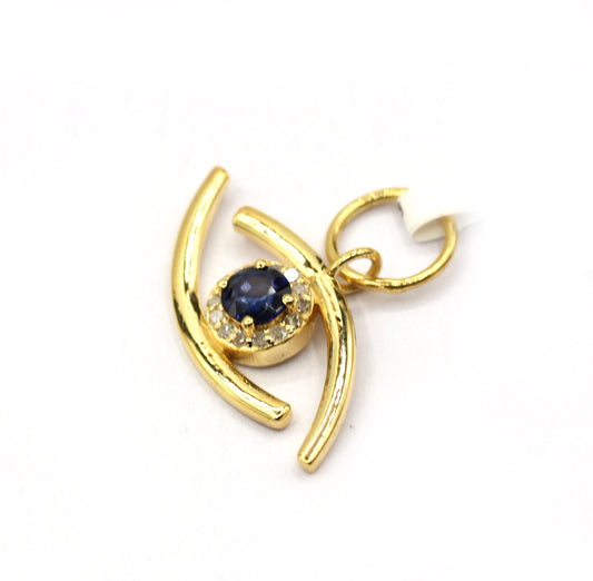 Evil Eye 14k Solid Gold Diamond Pendants.