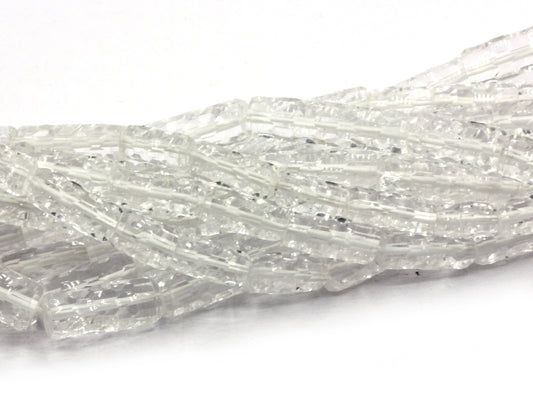 Quartz, Crystal Quartzs Faceted Tube Beads