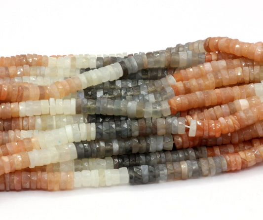 Moonstone, Multi Moonstone Faceted Heshi, Faceted Donut, Faceted Tyre