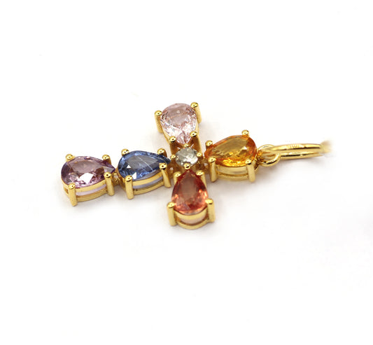 Cross 14k Solid Gold Diamond Pendants.