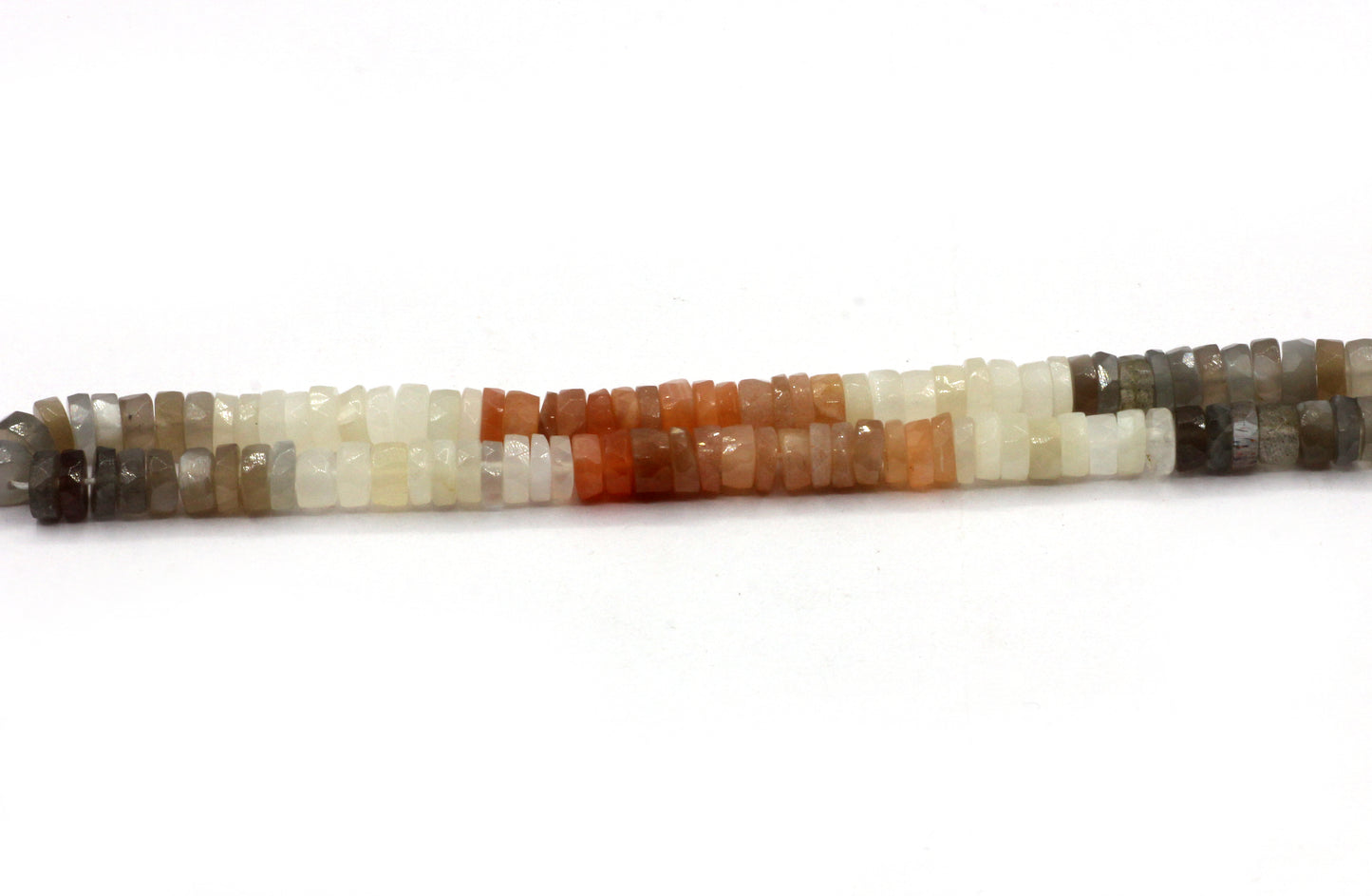 Multi Moonstone Faceted Heshi, Faceted Donut, Faceted Tyre