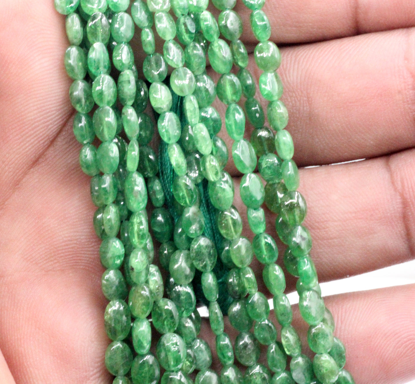 Tsavorite Oval Smooth Bead