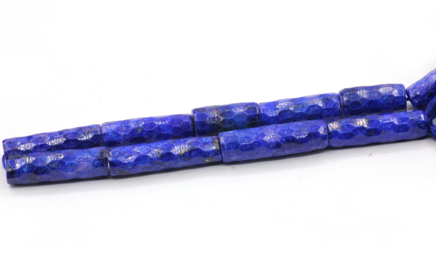 Lapis lazuli Faceted Tube Beads.