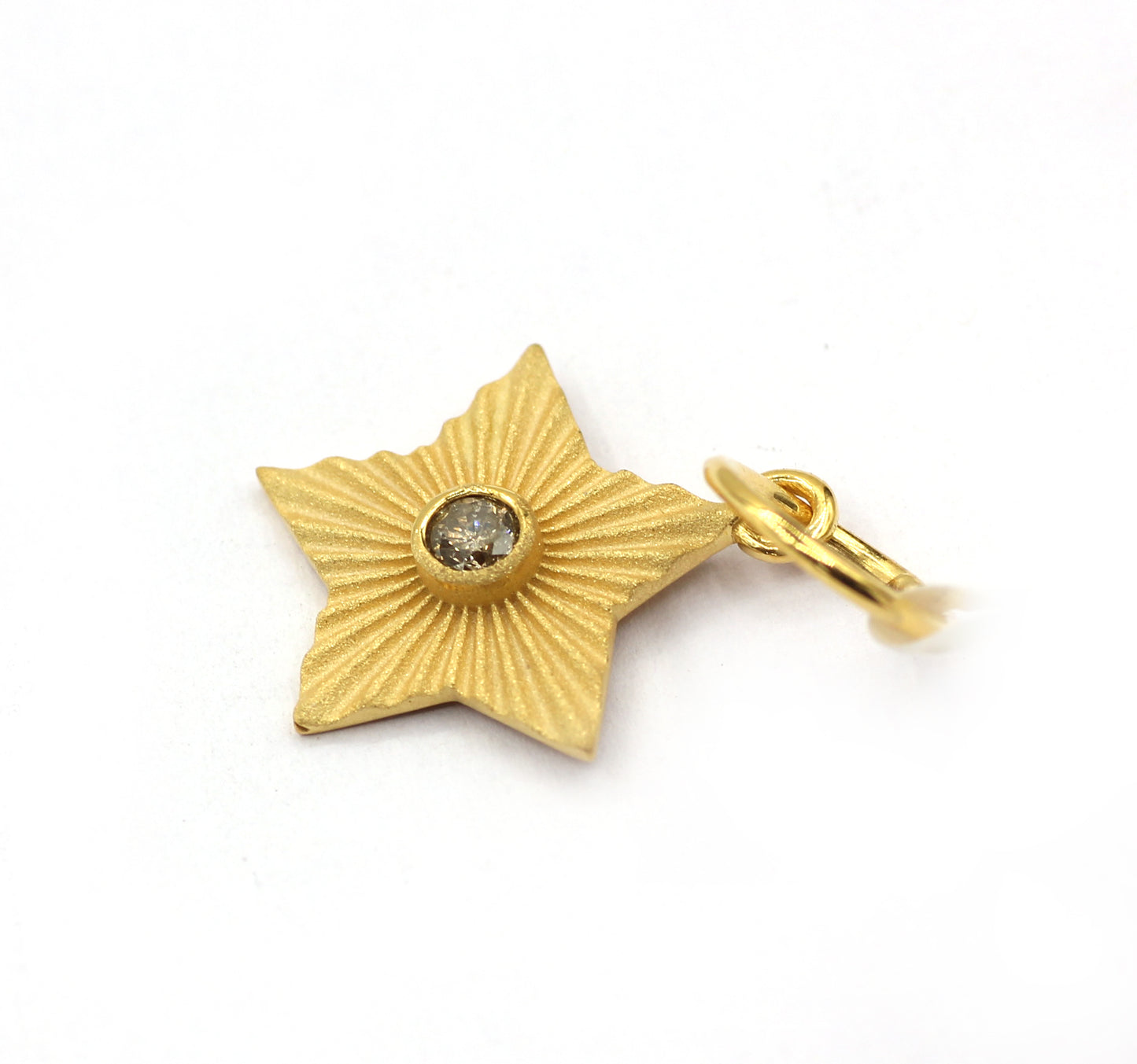 Star 14k Solid Gold Diamond Pendants.