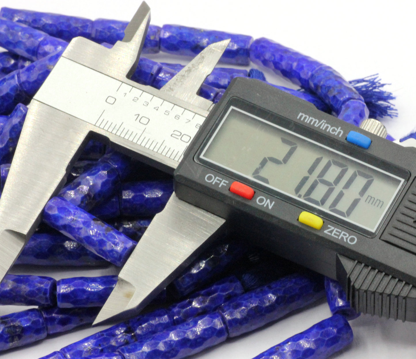 Lapis lazuli Faceted Tube Beads.