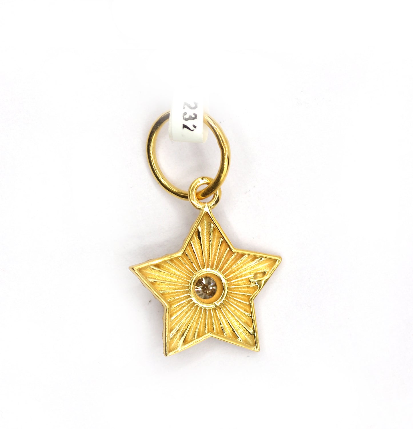 Star 14k Solid Gold Diamond Pendants.