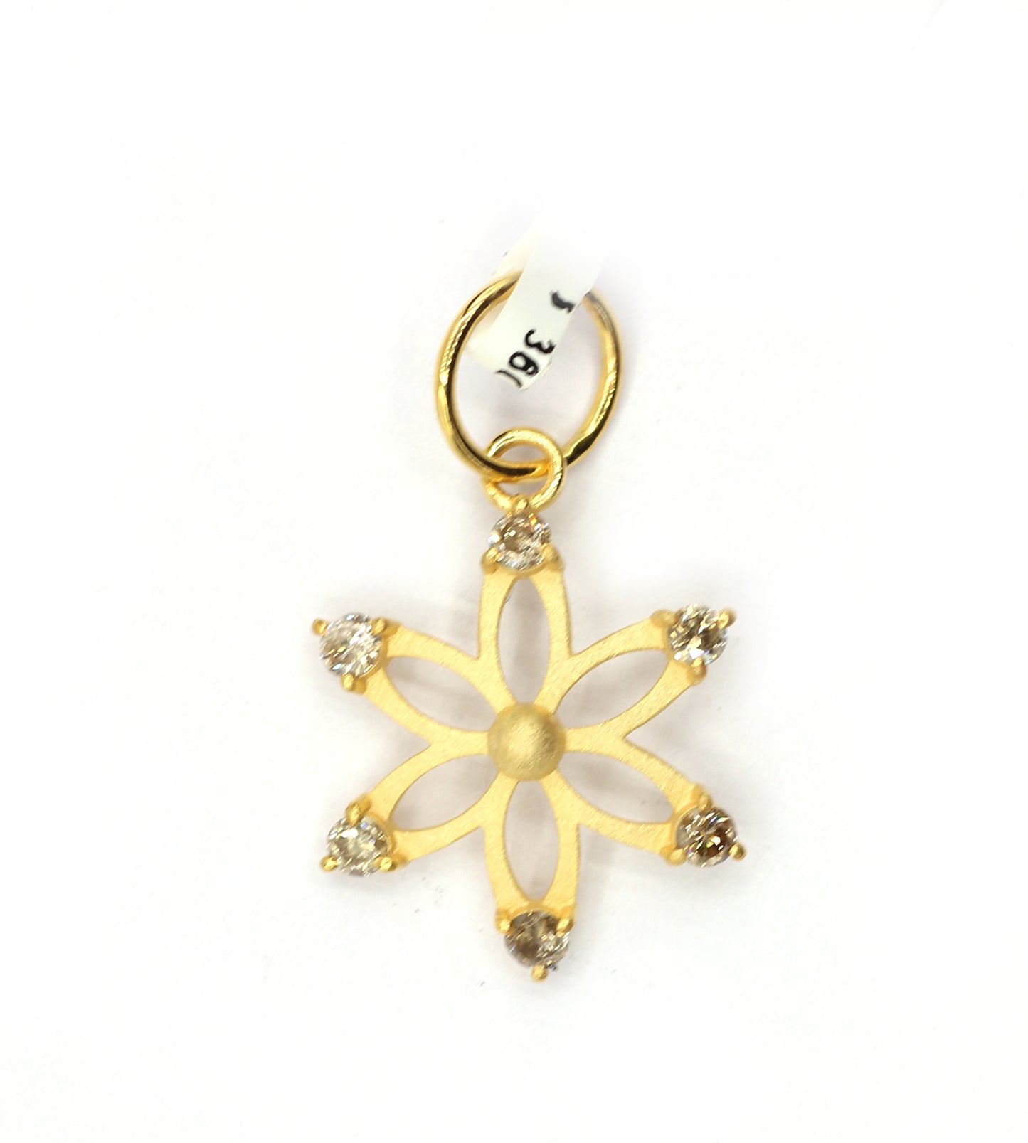 Flower 14k Solid Gold Diamond Pendants.