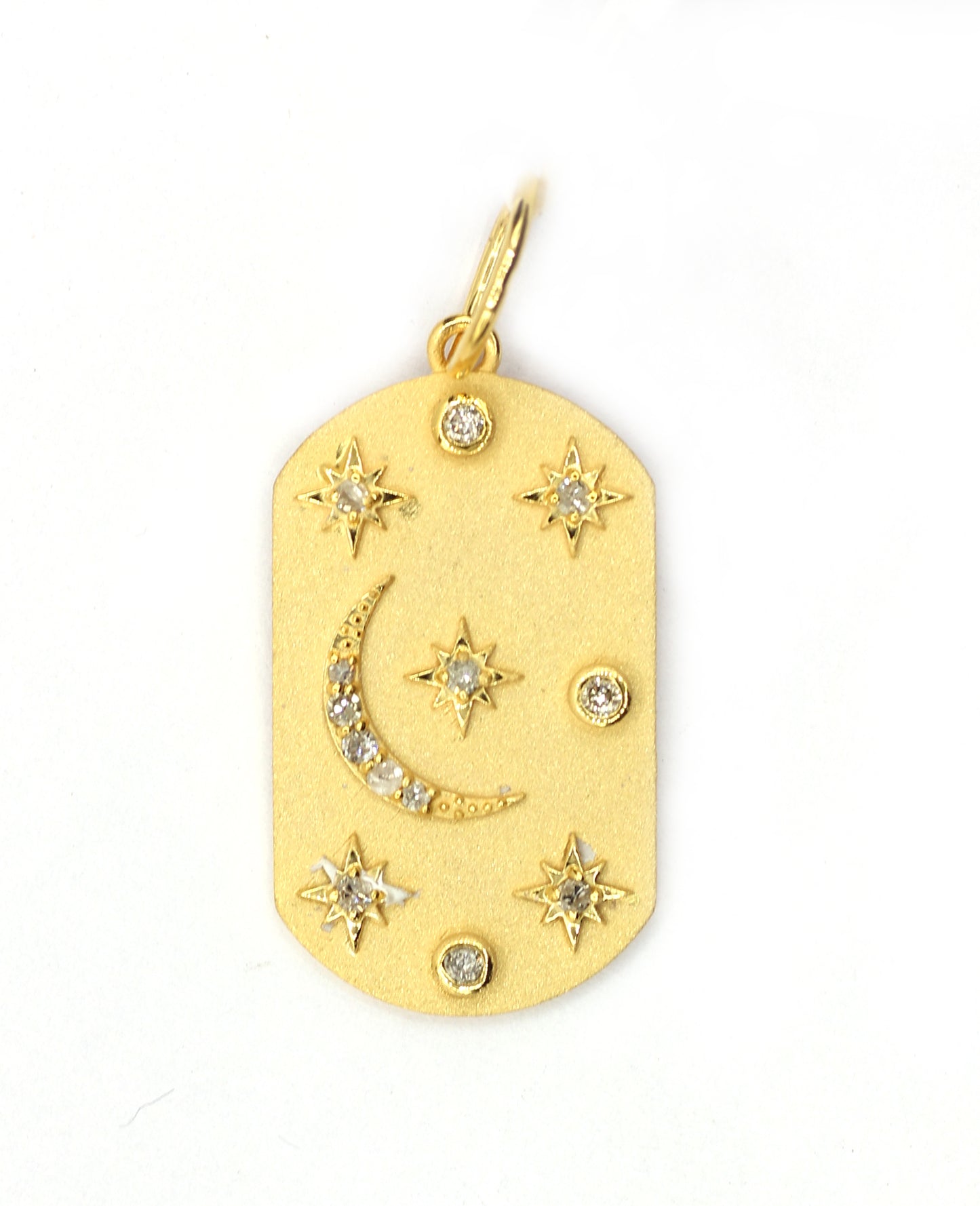 Dog Tag 14k Solid Gold Diamond Pendants.