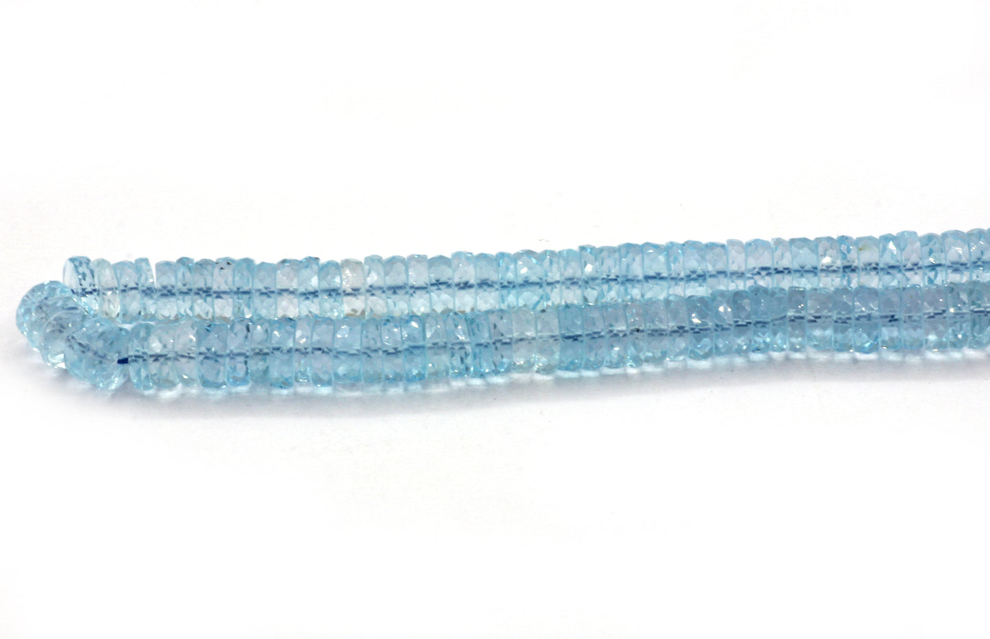 Blue Topaz Faceted Heshi, Faceted Donut, Faceted Tyre