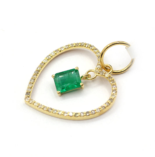 Heart 14k Solid Gold Diamond Pendants.