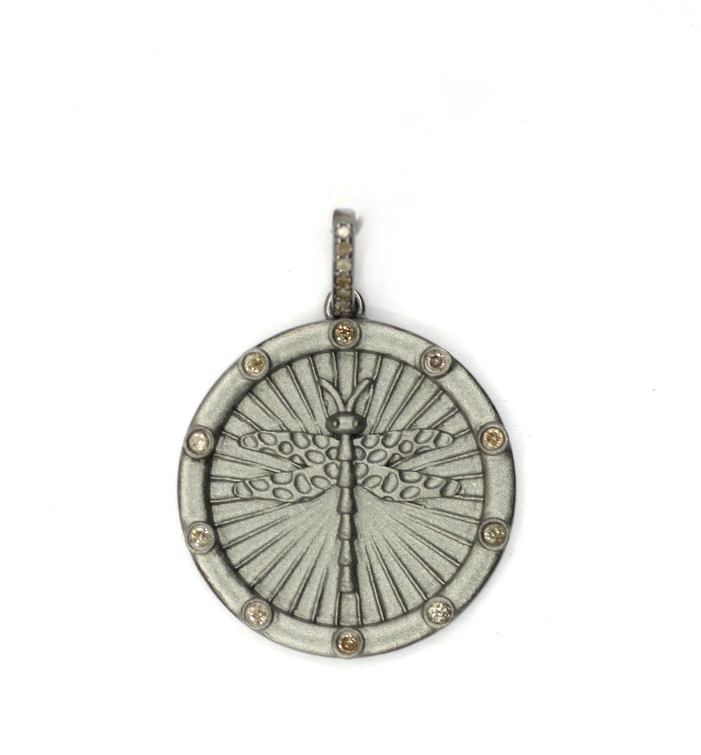 Dragonfly Pave Diamond Pendant