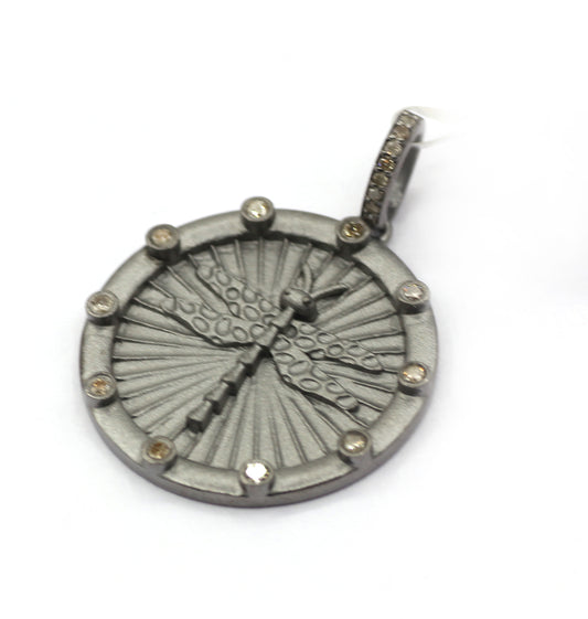 Dragonfly Pave Diamond Pendant