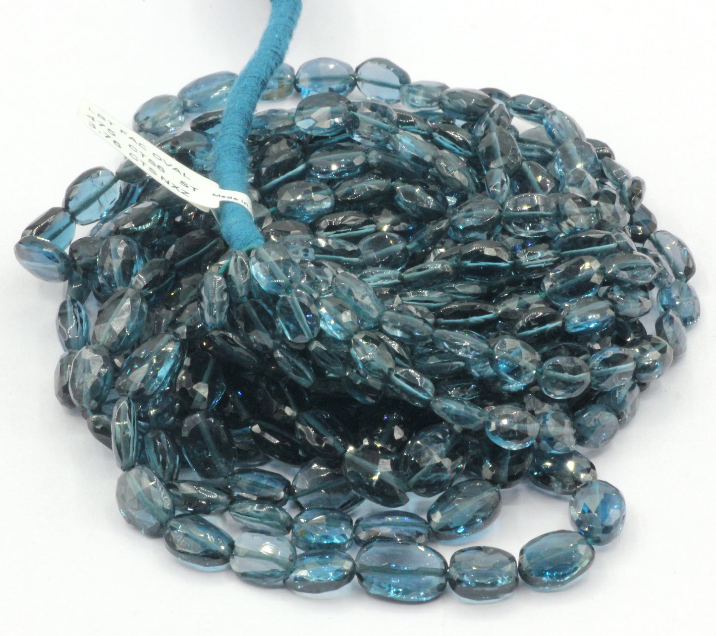 London Blue Topaz Faceted Oval Bead