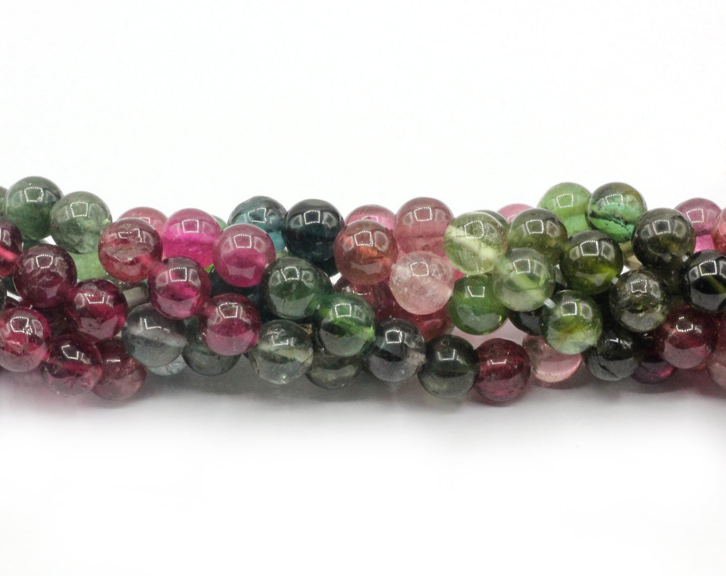 Multi tourmaline round Smooth Bead