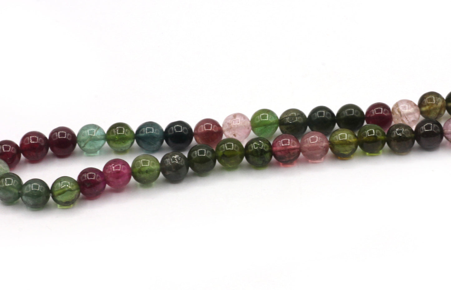 Multi tourmaline round Smooth Bead