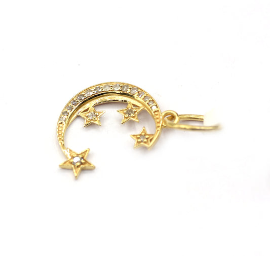 Moon 14k Solid Gold Diamond Pendants.