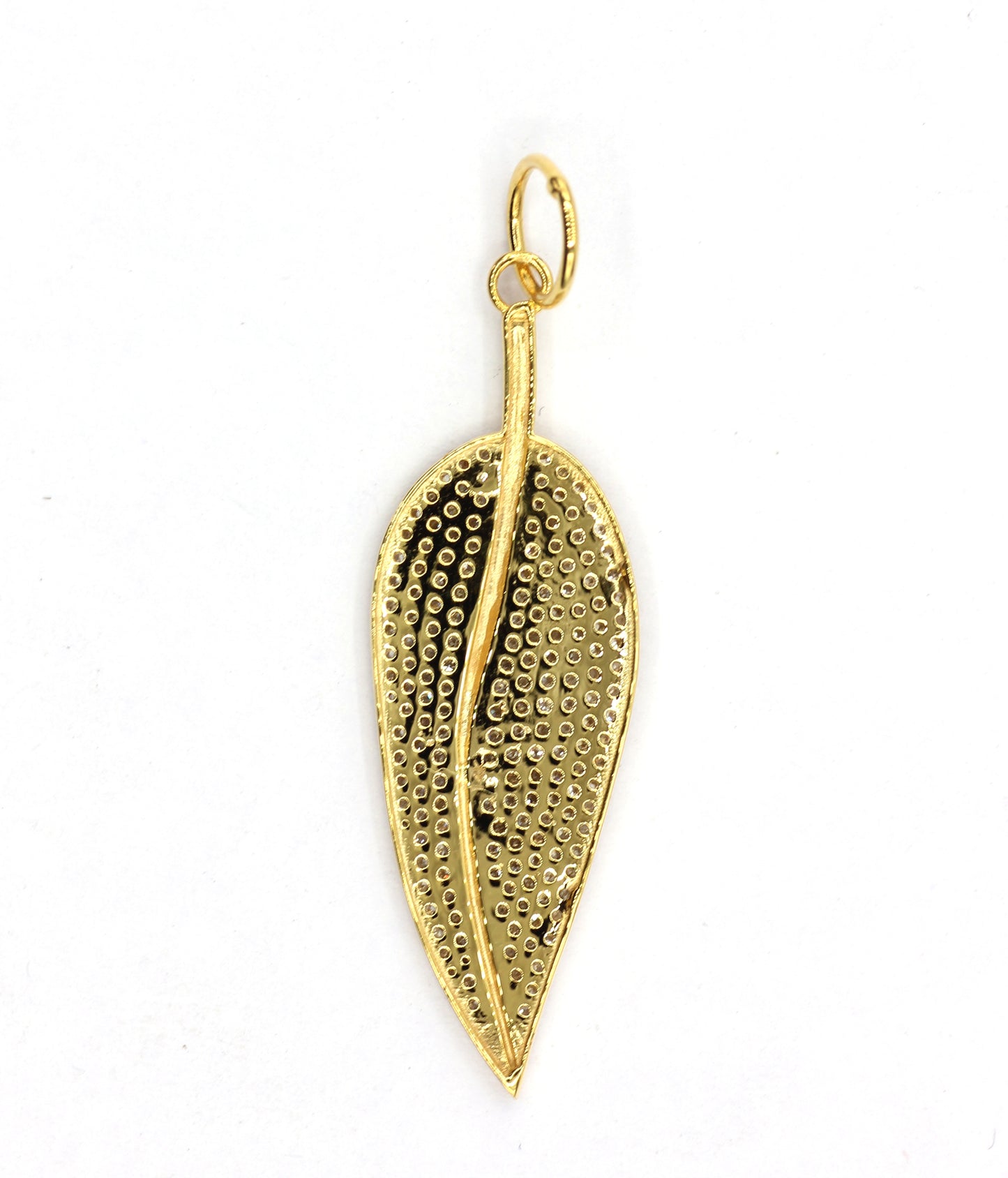 Leaf 14k Solid Gold Diamond Pendants.