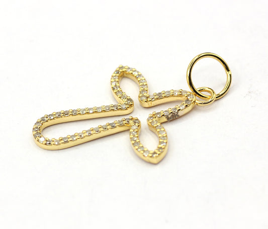 Cross 14k Solid Gold Diamond Pendants.