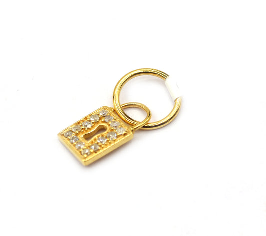 Lock 14k Solid Gold Diamond Pendants.