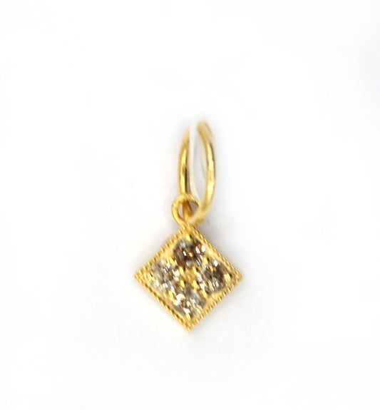 14k Solid Gold Diamond Pendants.