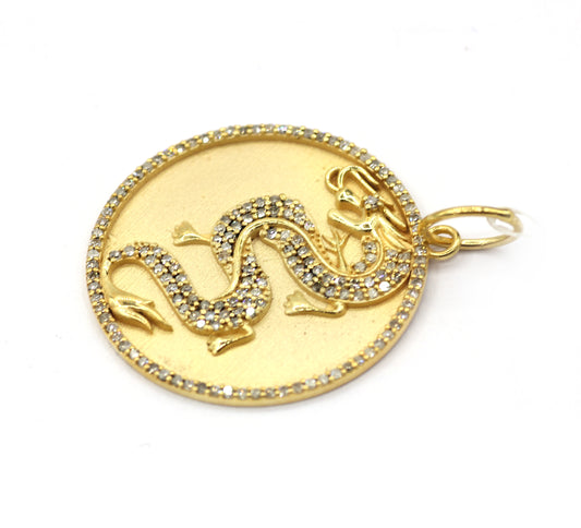 Dragon 14k Solid Gold Diamond Pendants.