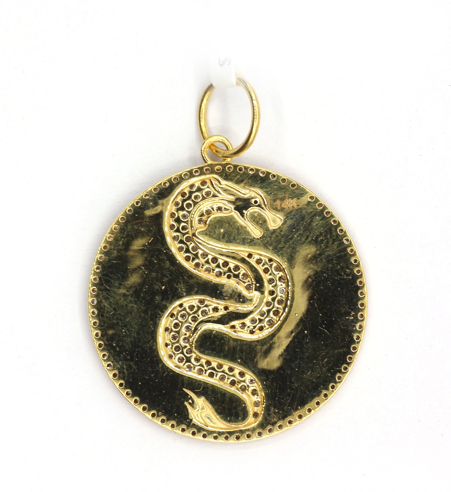 Dragon 14k Solid Gold Diamond Pendants.