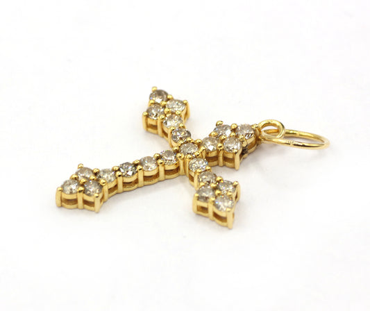 Cross 14k Solid Gold Diamond Pendants.