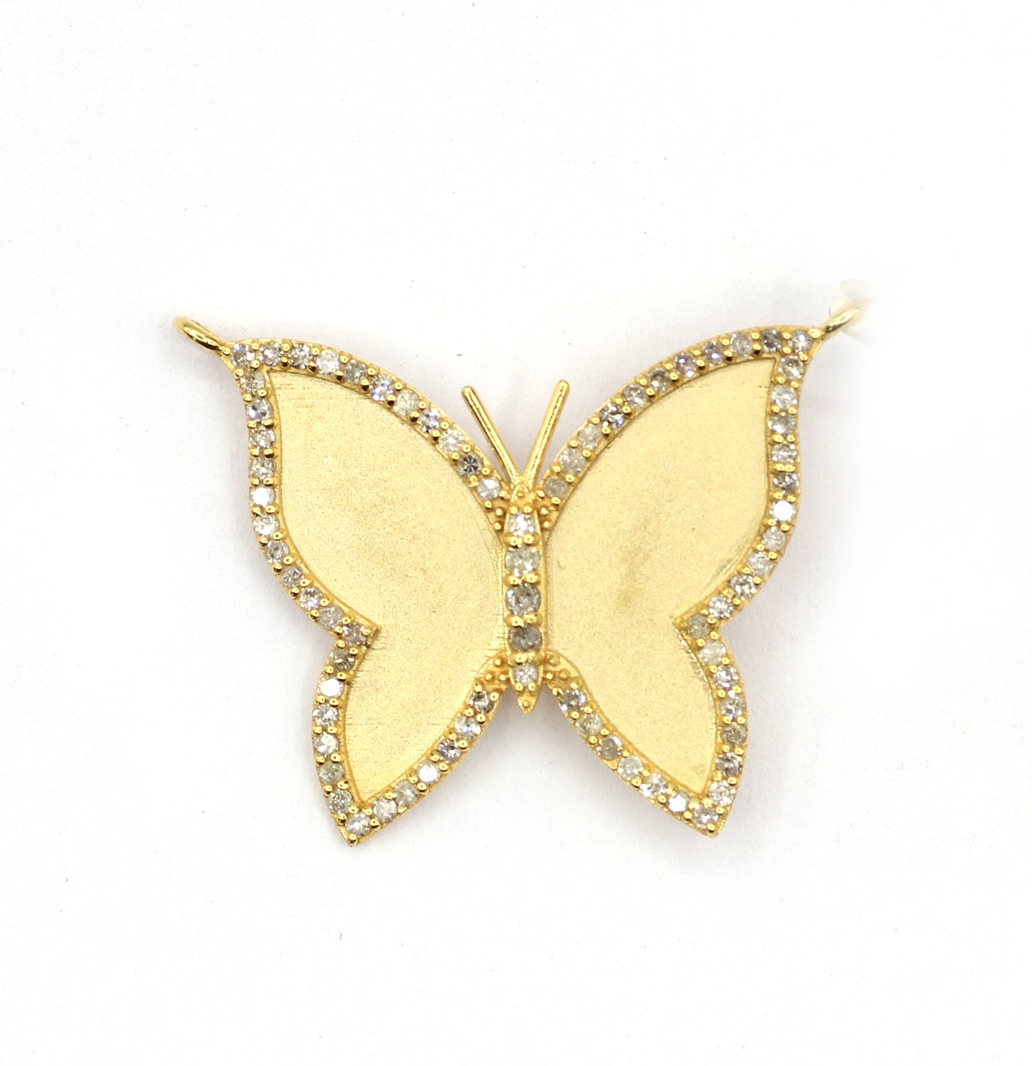 Butterfly 14k Solid Gold Diamond Pendants.