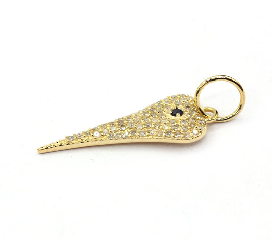 Heart 14k Solid Gold Diamond Pendants.