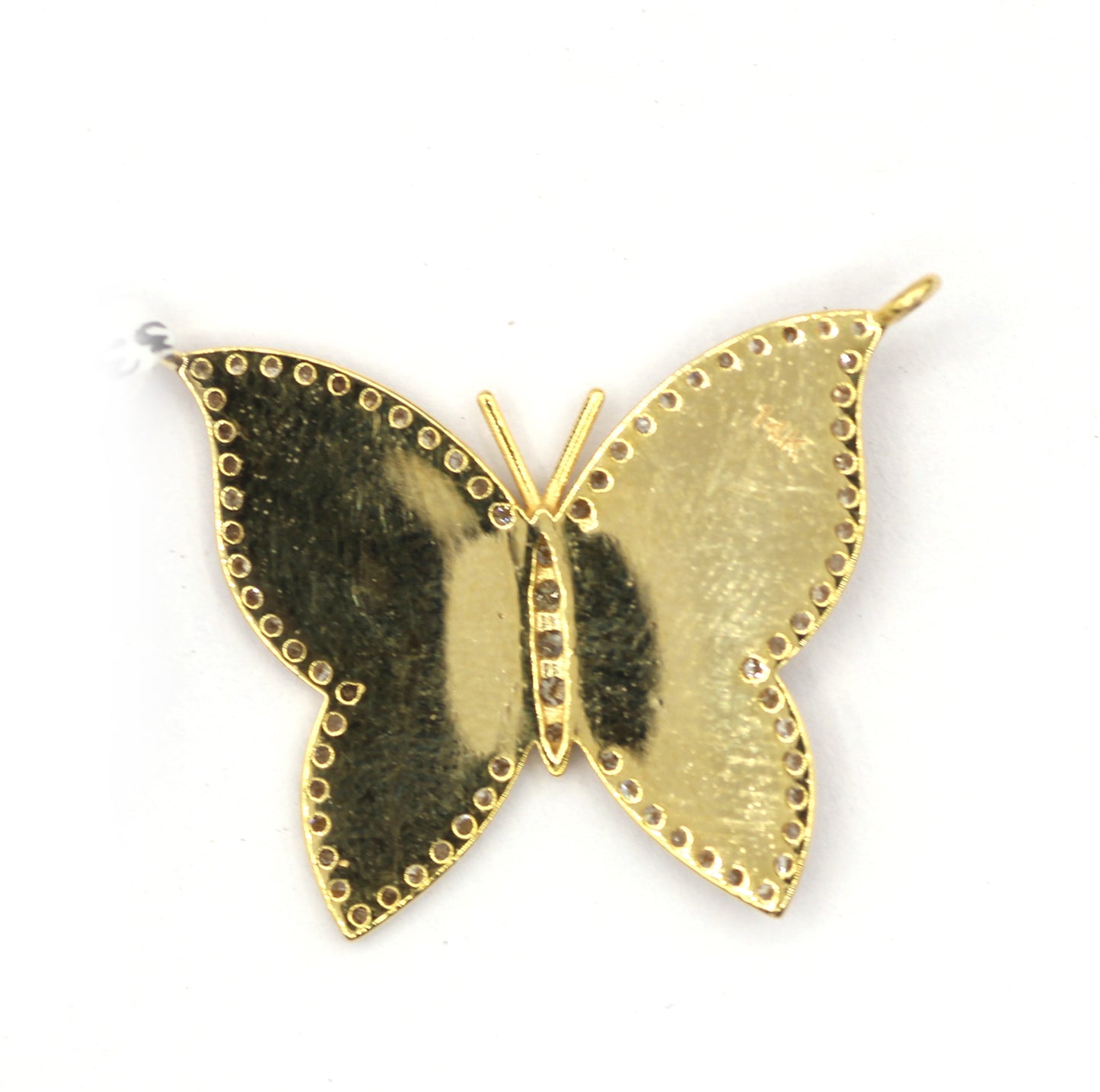 Butterfly 14k Solid Gold Diamond Pendants.